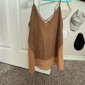 Brown Sleeveless Women's Top